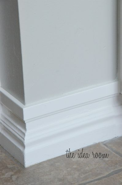 Upgrade builder's grade baseboards without replacing - just add a strip of molding an inch above the original baseboard an paint - genius! Upgrade Builder Grade, Tall Baseboards, Baseboard Styles, Baseboard Trim, Home Upgrades, Diy Home Improvement, Baseboards, My New Room, Home Improvement Projects