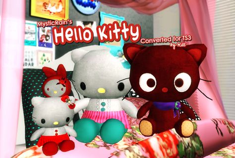 Hello Kitty plushies adorbs Sims 4 Cc Maxis Match Plushies, Sims 4 Plushies Cc, Sims 4 Cc Plushies, Sims3 Cc, 4 Aesthetic, Hello Kitty Decorations, Ts3 Cc, Sims 3 Cc Finds, Cc Furniture