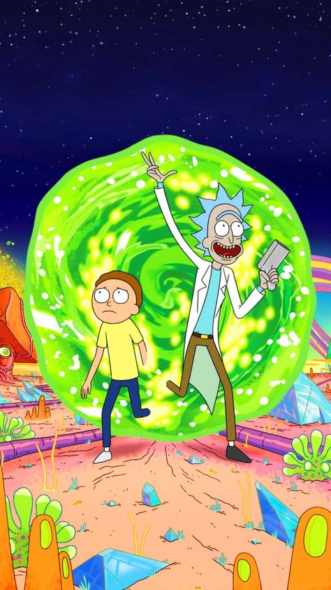 Rick And Morty Background Discover more Adult Swim, American, Animated, Cartoon Network's, Dan Harmon wallpapers. https://www.wptunnel.com/rick-and-morty-background/ Trippy Rick And Morty, Spencer Grammer, Rick And Morty Wallpaper, Chris Parnell, Sarah Chalke, Morty Wallpaper, Rick E Morty, Rick And Morty Image, Rick And Morty Drawing