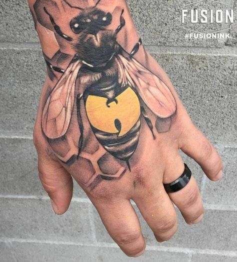 Rap Tattoo, Wu Tang Tattoo, Pegasus Tattoo, Fusion Ink, Tattoo Sleeves, Sketch Tattoo Design, Tattoo Stencil Outline, Bee Tattoo, Hand Tattoos For Guys