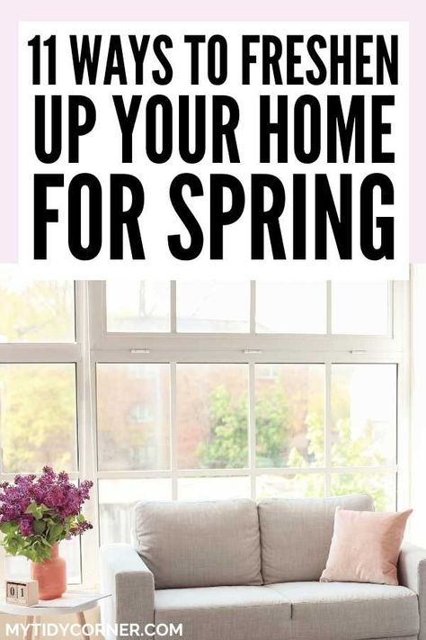 If you are looking for tips on how to freshen up your home for spring, then you will find these easy tips on how to get your home ready for spring helpful. Spring Cleaning Tips, Natural Cleaning Solutions, Freshen Up Your Home, Spring Cleaning Hacks, Warm Decor, Quiche Recipes, Declutter Your Home, Household Chores, Cozy Throws