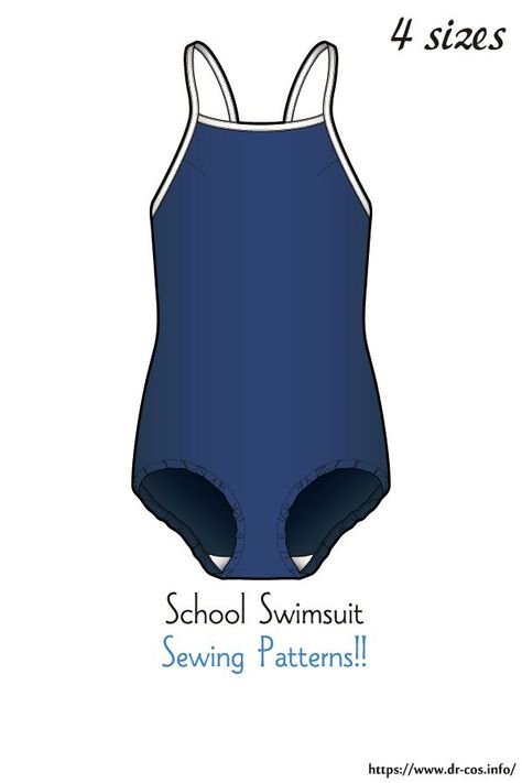 School Swimsuit, Swimsuit Pattern Sewing, Lady L, Swimsuit Pattern, Paper Pattern, Sewing Patterns Free, Free Sewing, A4 Size, Free Paper