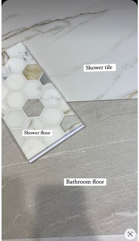 Master Bath Shower Floor Tile, Current Bathroom Tile Trends, Matching Tile Shower And Floor, Tile Bathroom Walls Ideas, Tile Shower Combinations, Bathroom Design Board Color Schemes, Transitional Bathroom Tile Ideas, Taupe Master Bath, Easy To Clean Bathroom Tile