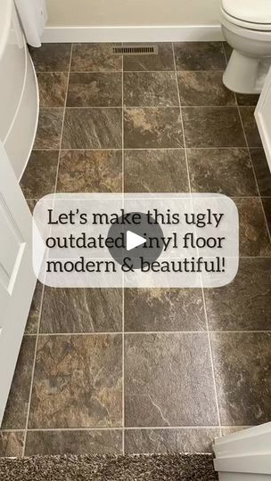 7.2K views · 168 reactions | Check out how we painted our very average vinyl floor and created a  hex “tile” floor at a fraction of the cost! Follow along How We Do for more DIY projects and tutorials! https://howwedo.net/paint-vinyl-floor/ | How We Do | KPH · Say So Painting Over Vinyl Flooring, Painting Linoleum Floors Bathroom, Paint Vinyl Floor, Painting Vinyl Floors, Hex Tile Floor, Painted Bathroom Floors, Paint Floor, Painted Vinyl Floors, Vinyl Flooring Bathroom