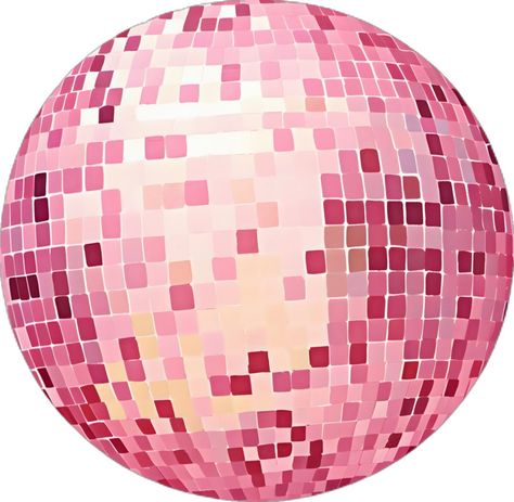 Pink Disco Print, Disco Ball Digital Art, Pink And Orange Disco Ball, Disco Ball Illustration, Libra Princess, Disco Ball Art, Disco Wall, Disco Print, Pink Disco Ball