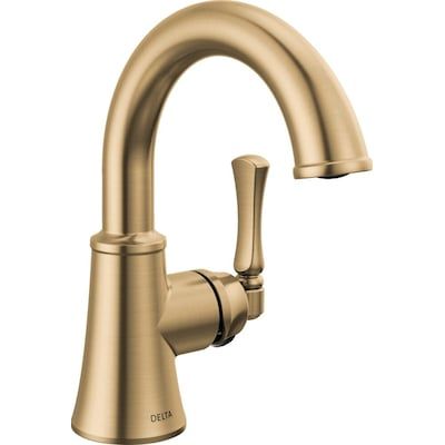 Delta Archdale Champagne Bronze 1-handle 4-in centerset WaterSense High-arc Bathroom Sink Faucet with Drain with Deck Plate in the Bathroom Sink Faucets department at Lowes.com Champagne Bronze Bathroom, Delta Bathroom Faucets, Delta Champagne Bronze, Gold Bathroom Faucet, Single Handle Bathroom Faucet, Single Hole Bathroom Faucet, Gold Bathroom, Delta Faucets, Champagne Bronze