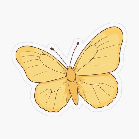 Get my art printed on awesome products. Support me at Redbubble #RBandME: https://www.redbubble.com/i/sticker/Cute-Kawaii-Yellow-Butterfly-by-Atlantico54/161326556.O9UDB?asc=u Yellow Stickers, Earthy Neutrals, Plastic Stickers, Yellow Butterfly, Decorate Notebook, Floral Stickers, Coloring Stickers, Girl Stickers, Sticker Collection