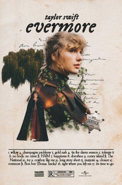 Evermore Poster, Taylor Swift Reputation, Folklore Evermore, Poster Aesthetic, Estilo Taylor Swift, Taylor Swift Posters, Speak Now, Tour Posters, Taylor Swift Album