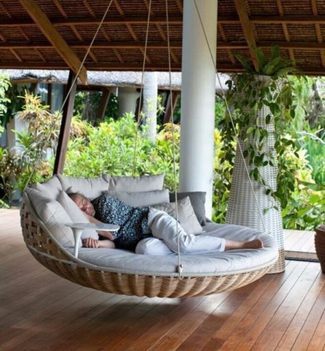 I'm going to need a porch large enough for the specific reason of installing one of these Outdoor Porch Bed, Porch Bed, Interior Boho, Hanging Beds, Diy Casa, Hemma Diy, Outdoor Porch, Hus Inspiration, Style At Home