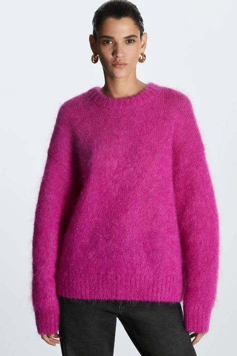 High Waisted Slacks, Summer Slip Dress, Mohair Jumpers, Knitwear Trends, Autumn Knitwear, Pink Jumper, Wool Turtleneck, Mohair Sweater, Women Essentials