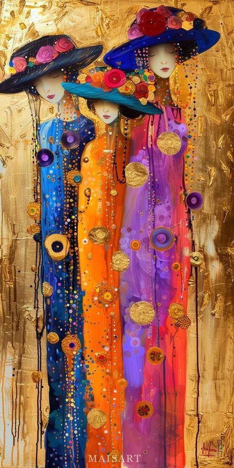 Gustav Klimt Drawing, Gustav Klimt Paintings, Klimt Women, Gustav Klimt Art, Whimsical Art Paintings, Klimt Art, Soyut Sanat Tabloları, Painting Art Projects, Gustav Klimt