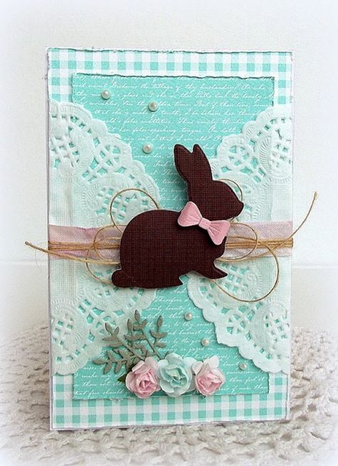 bunnycard Peanut Fudge, Easter Cards Handmade, Liquid Pearls, Seam Binding, Spring Cards, Handmade Greetings, Memory Box, Card Tags, Easter Cards