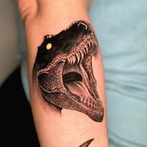 T Rex Head Rawr Dinosaur Wild Animal Tattoo Idea & Design on Forearm T Rex Head Rawr Dinosaur Tattoo Done At Dinosaur Tattoo, Dinosaur Tattoos, Cartoon Tattoos, Idea Design, Wild Animal, Tattoo Idea, T Rex, Animals Wild, Tattoo Ideas