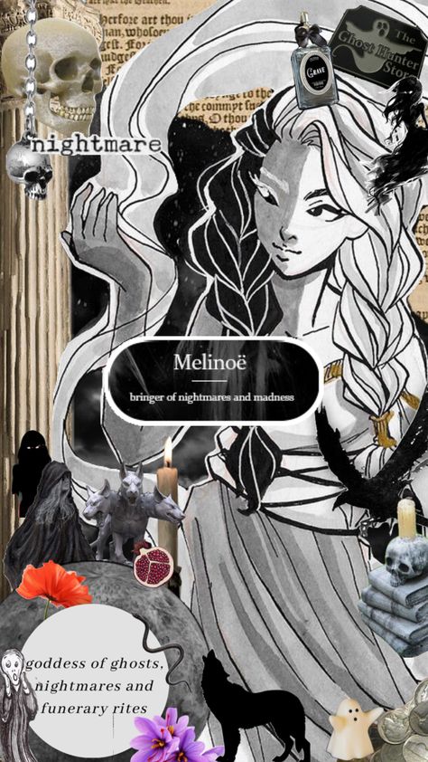 a lil digital alter for lady melinoë #melinoe #ladymelinoë #deity #deitywork #deityworship #hellenicpagan #hellenism #hellenicpolytheist #hellenicpolythiest #greekgoddess #greekmythology #altar Greek Goddess Aesthetic, Goddess Aesthetic, Greek Gods And Goddesses, Percy Jackson Fan Art, Greek And Roman Mythology, Greek Mythology Art, Lore Olympus, Hades And Persephone, Roman Mythology