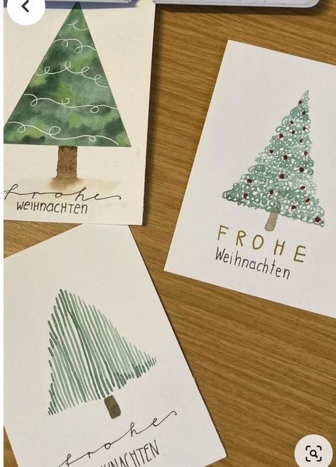 Christmas Cards Handmade Easy, Diy Watercolor Christmas Cards, Watercolor Christmas Card Ideas, Christmas Cards Handmade Diy, Diy Christmas Cards Easy, Watercolor Christmas Cards Diy, Cards Drawing, Diy Christmas Tags, Watercolor Holiday Cards