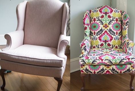 DIY Tips To Transform The Drab Into The Fab In A Couple Of Easy Steps - Traveler Door Upholstered Chairs Diy, Reupholster Chair Dining, Diy Furniture Chair, Wing Back Chair, Reupholster Chair, Reupholster Furniture, Chair Makeover, Bench Upholstered, Diy Chair