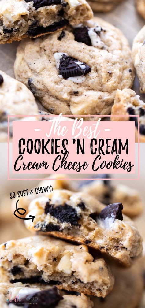 Cookies And Cream Cookies, Cream Cheese Oreo, Cookies Jar, Oreo Cookie Recipes, Cookie Recipes From Scratch, Cake Cups, Family Desserts, Cake Rolls, Smores Cookies