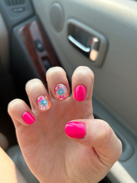 Round Summer Nails, Summer Vacay Nails, Beach Gel Nails, Vacay Nails, Kids Nail Designs, Pink Summer Nails, April Nails, Summer Bedroom, Fancy Hands