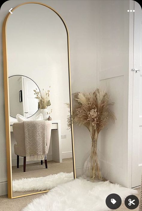 Large Bedroom Mirror, Mirror Decor Ideas, Floor Length Mirror, Interior Design Per La Casa, Dressing Mirror, Bedroom Mirror, Length Mirror, Full Length Mirror, Decor Minimalist