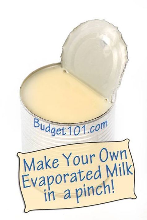 Learn how to Make your Own Evaporated Milk- if you're in the middle of a recipe & you've run out- here's a simple trick to myo! Evaporated Milk Recipes, Homemade Dry Mixes, Cooking Substitutions, Condensed Milk Recipes, Homemade Condiments, Baking Substitutes, Food Substitutions, Homemade Spices, Baking Mixes