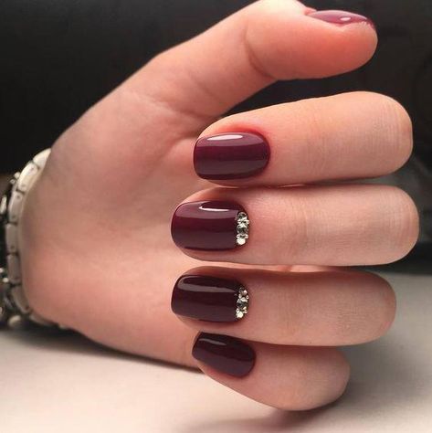 Burgundy Matte Nails, Burgundy Nail Designs, Maroon Nails, Fall Gel Nails, Nail Jewels, Burgundy Nails, Best Nail Art Designs, Super Nails, Trendy Nail Design