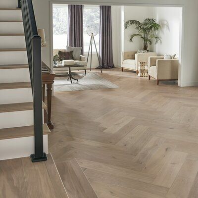 Vegas House, Wood Floor Design, Hardwood Floor Colors, White Wood Floors, Herringbone Wood Floor, Herringbone Wood, Herringbone Floor, White Oak Floors, Mountain Getaway