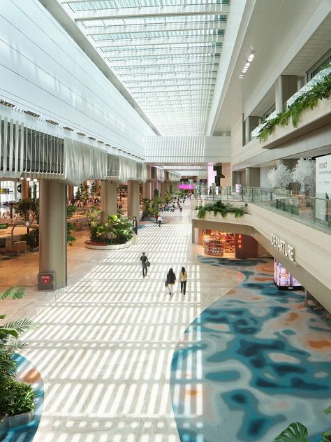 Reimagining Travel With Biophilia in Singapore's Changi Airport Airport Interior, Singapore Airport, Singapore Changi Airport, Changi Airport, Airport Design, Airports Terminal, Serene Nature, Hospitality Projects, Italian Lighting