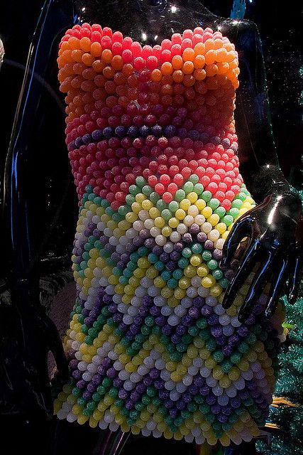 Gumdrop Dress, Odyssey Of The Mind, Creative Dress, Bra Art, Art Dresses, Interesting Fashion, Wearable Art Clothing, Candy Dress, Candy Crafts