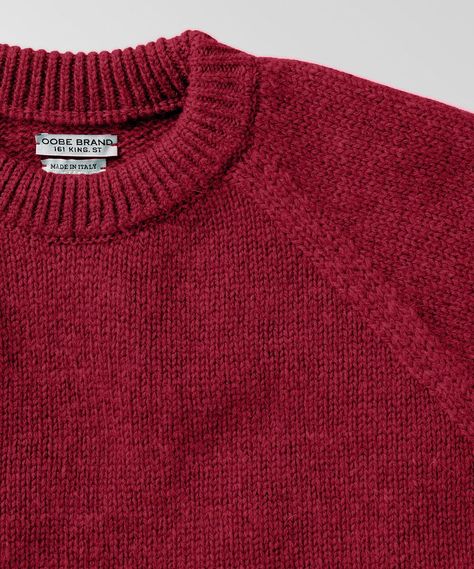 Edisto Crew Sweater - Eggplant / XL Red Clothes Men, Red Knit Sweater, Downtown Outfits, Everyday People, Embroidery Stitch, Future Clothes, Men Stylish Dress, Cozy Knit Sweater, Italian Craftsmanship