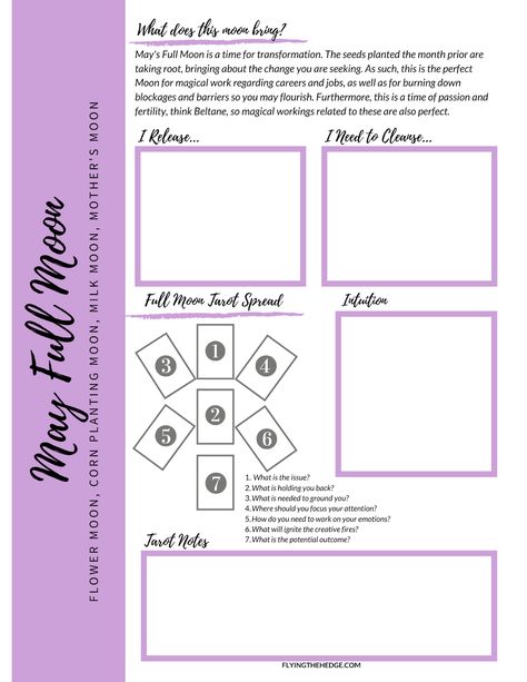 Free May Flower Moon Worksheet Moon Worksheet, Ritual Witchcraft, May Moon, Full Moon In Sagittarius, May Full Moon, Biddy Tarot, May Flower, Circle Face, Fire Festival