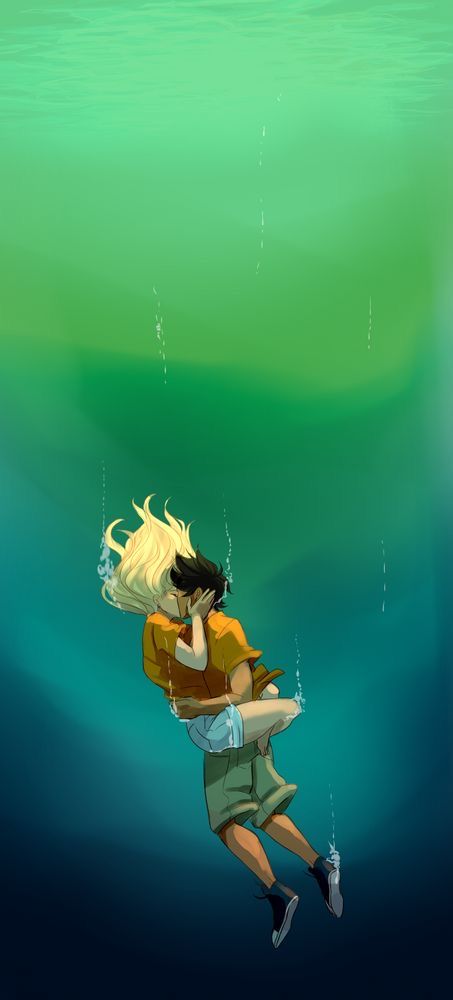 Percabeth Fan Art, Titanic Underwater, Underwater Kiss, Percy Jackson Drawings, Percy Jackson Annabeth Chase, Percy Jackson Wallpaper, Kiss Print, Percy Jackson Ships, Kiss Art