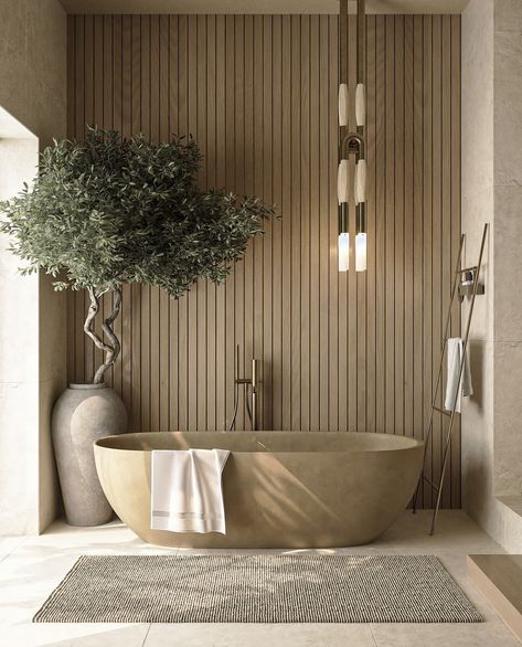 Wabi Sabi Bathroom Inspiration, Bathroom Style Ideas, Modern Minimalist Bathroom Design, Master Bathrooms Luxury, Natural Bathroom Design, Modern Minimalist Bathroom, Earthy Bathroom, Stone Vanity, Minimalist Bathroom Design