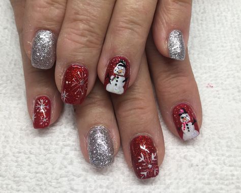 Snowman nails Snowman Nail Art Designs, Christmas Nails 2023 Snowman, Snowmen Nail Designs, Holiday Nail Designs Winter, Holiday Nails Snowmen, Blue Snowman Nails, Snowman Nail Art, Blue Christmas Nails, Snowman Nails