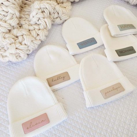 *Please double check the spelling of the name! - We can not change it once your order has been placed. Script font is ALL lowercase, and block font is ALL uppercase.** If you have specific design requests - you MUST leave a note at checkout Complete your baby's outfit with the cutest personalized touch with this leather patch beanie! Made from the softest cotton and quality leather, this beanie is gentle on your baby's delicate skin, ensuring they stay comfy and cozy on chilly days. Whether you'