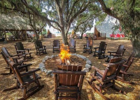 Relax with old friends (and make some new ones) around the campfire. Ranch Resort, Cottage Journal, Luxury Glamping, Camping Places, Florida Resorts, Florida Style, Florida Hotels, Dude Ranch, Luxury Camping