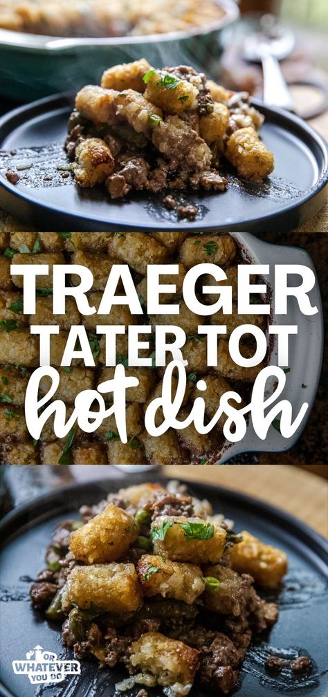 Traeger Tater Tot Casserole Prime Rib Recipe Easy, Leftover Prime Rib Recipes, Tater Tot Hotdish, Tater Tot Casserole Recipes, Ground Beef Casserole Recipes, Rib Meat, Easy Pasta Salad Recipe, Pellet Grill Recipes, Traeger Recipes