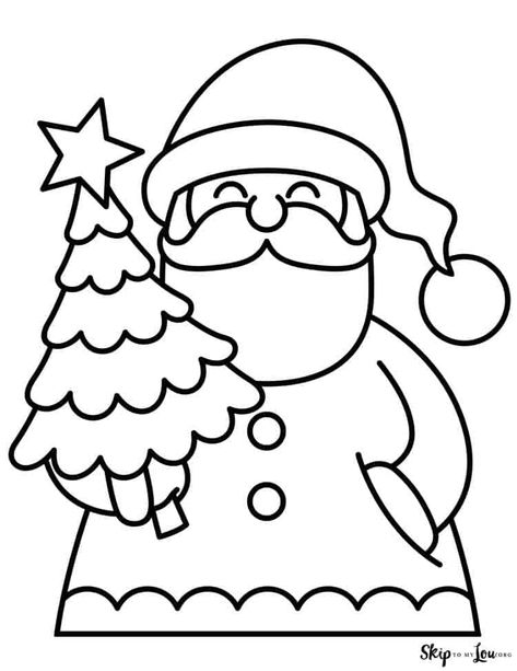 simple santa with christmas tree coloring page Santa Coloring, Christmas Tree Coloring, Tree Coloring, Santa Coloring Pages, Free Christmas Coloring Pages, Christmas Tree Coloring Page, Christmas Coloring Sheets, Printable Christmas Coloring Pages, Paw Patrol Coloring Pages