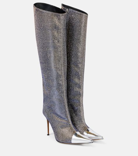 Designer Boots for Women | Mytheresa Metallic Knee High Boots, Isabel Marant Boots, Saint Laurent Boots, Mid Heel Boots, Womens Designer Boots, Knee Length Boots, Velvet Boots, Outfit Check, Alexandre Vauthier