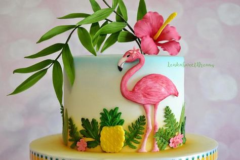 Hawaiian Birthday Cakes, Tropical Birthday Cake, Flamingo Birthday Cake, Hawaiian Cake, Flamingo Cake, Flamingo Birthday Party, Hawaiian Birthday, Tropical Birthday, Fan Palm