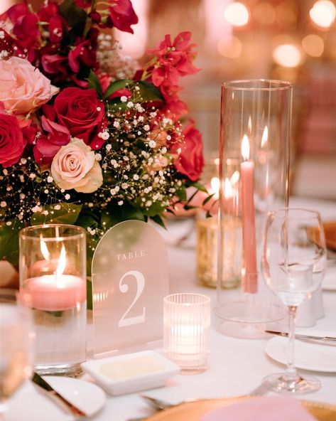 Shades of pink with a warm glow for J+V’s reception tablescapes. Absolutely GORGEOUS. You know by now, we love a pop of color 🩷 Gold Pink Wedding Theme, Shades Of Pink Wedding, Cathedral Wedding Ceremony, Bridal Florals, Valentines Wedding, Reception Tablescapes, Wedding Options, Events Ideas, Cathedral Wedding