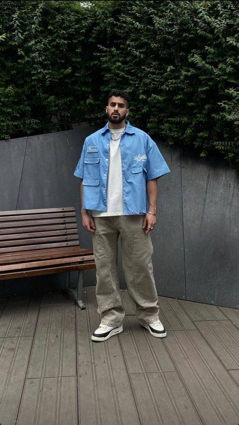 Overshirt Men Outfit Streetwear, Streetwear Summer Fashion, Oversized Outfit Men, Pinterest Boy, Men Streetwear Outfits, Male Streetwear, Mens Smart Casual Outfits, Pants Outfit Men, Trendy Boy Outfits