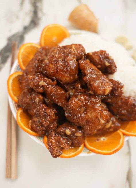 Air Fryer Orange Chicken (Video) Chicken Recipe In Air Fryer, Karage Chicken, Air Fryer Orange Chicken, Cj Eats, Chicken Air Fryer, Chicken On A Stick, Orange Chicken Recipe, Lemon Pepper Chicken, Air Fried Chicken