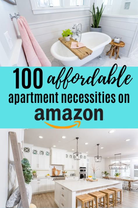 Amazon Apartment Must Haves, Amazon Apartment, Apartment Necessities, Apartment Must Haves, Boho Apartment, Apartment Hacks, Apartment Checklist, Affordable Apartments, Apartment Decorating On A Budget