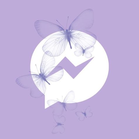 Messenger Icon, Purple Aesthetic Background, Butterfly Purple, Pretty Wallpapers Tumblr, Lavender Aesthetic, Purple Themes, Iphone Icon, App Icon Design, Purple Butterfly