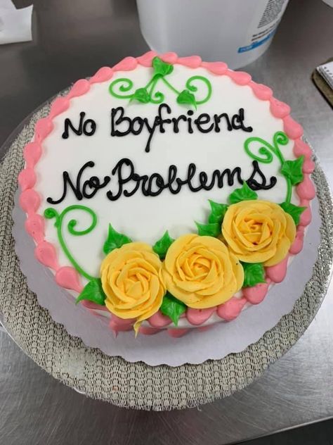 Congratulations On Your Break Up Cake, Breakup Cakes Funny, Anti Valentines Day Cake, No Contact Cake, Break Up Cake Funny, Break Up Party Ideas, Break Up Cake, Baddie Names, Breakup Cake