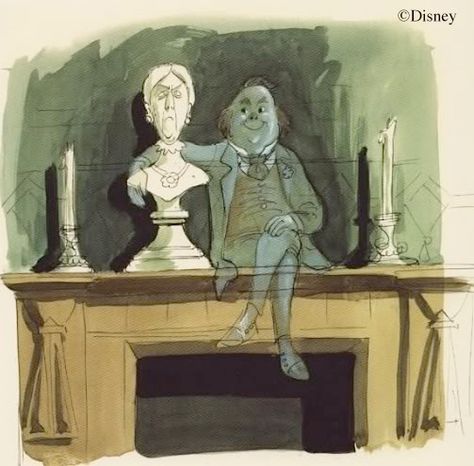 Haunted Mansion Concept Art, Mansion Concept Art, Mansion Inspiration, Mansion Art, Marc Davis, Haunted Mansion Halloween, Halloween Illustrations, Haunted Mansion Disneyland, Foolish Mortals