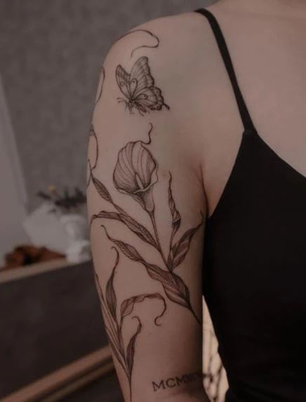 Calla Lily Tattoo Meaning With 105+ Flawless Designs For A Stunning Look Calalillies Tattoo, Calla Lilies Tattoo, Calalilly Tattoo Calla Lily, Lily Tattoo Ideas, Calla Lily Tattoo, Lily Tattoo Meaning, Lillies Tattoo, Orchid Tattoo, Tattoo Board