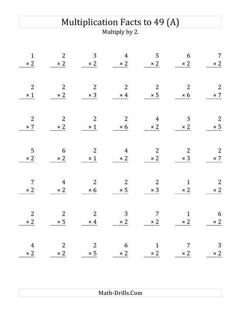 The Multiplication Facts to 49 No Zeros with Target Fact 2 (All) math worksheet from the Multiplication Worksheet page at Math-Drills.com. Multiplication Quiz, Free Printable Multiplication Worksheets, Summer Education, Printable Multiplication Worksheets, Multiplication Facts Worksheets, Math Multiplication Worksheets, Math Fact Worksheets, Math Fact Practice, Math Drills