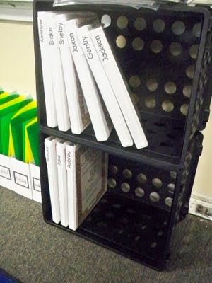 Love the idea of a take home binder because my folders are getting ripped to shreds. Binder Storage, Student Folders, Student Binders, Teaching Organization, Class Organization, Classroom Storage, Organization And Management, 4th Grade Classroom, Binder Organization