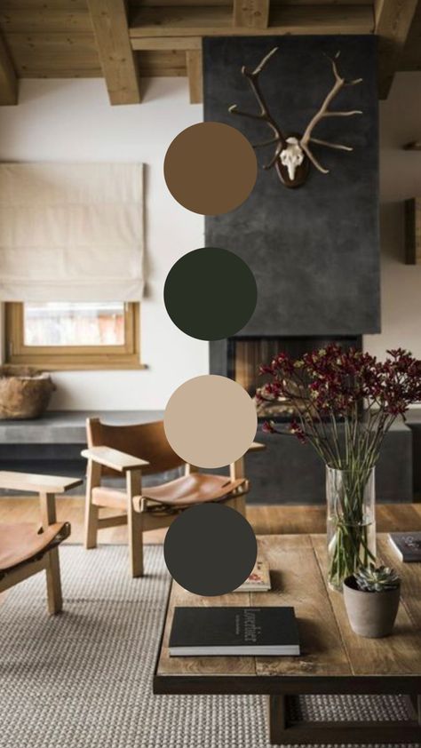 Color Palette Aesthetic | Earth Tones | Interior Design Inspiration Earthy Colour Palette Earth Tones, Interior Color Palette Earth Tones, Earth Tone Basement, Cool Tone House Interior, Earth Tone Home Color Palette, Earth Tone Color Palette Whole House, Office Earth Tones, Color Palette Home Design, Earth Tones Mood Board